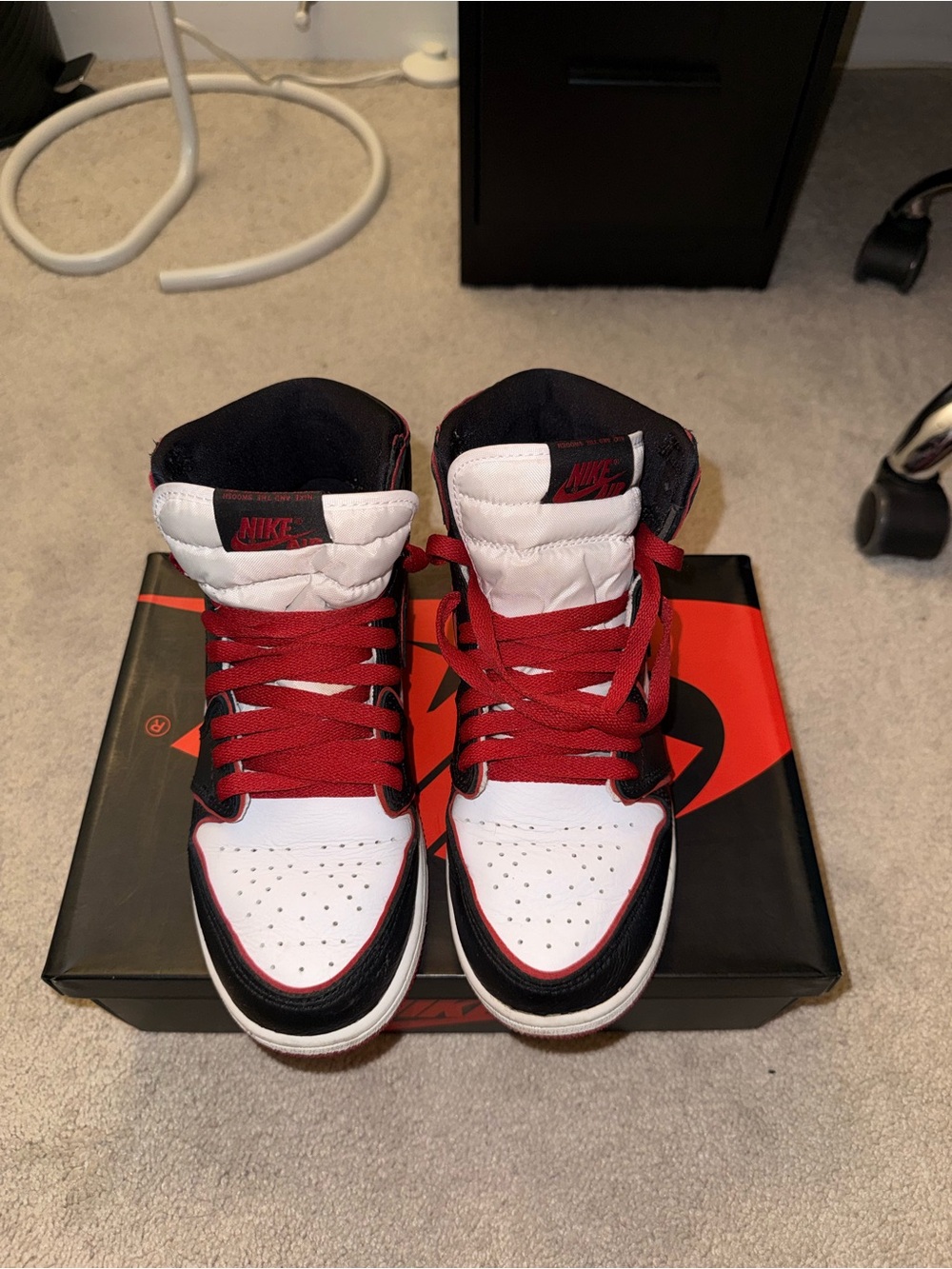 Nike High Top Sneakers - White Black Red